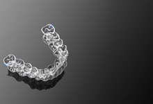 a close-up of a clear aligner